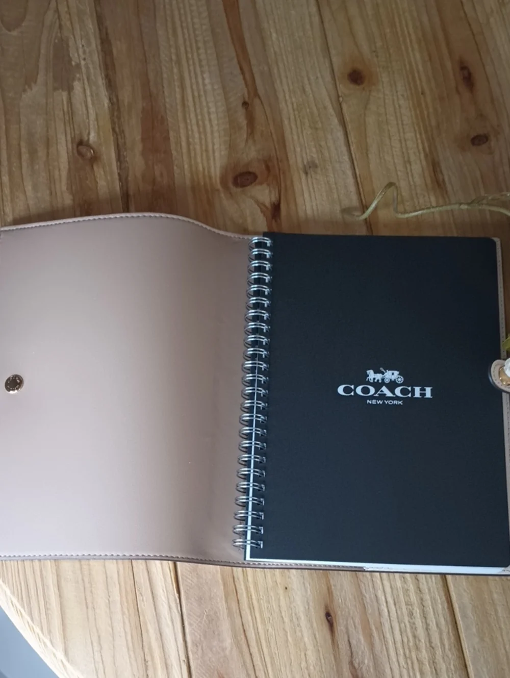 Coach White Signature Pebble Leather Agenda Cover